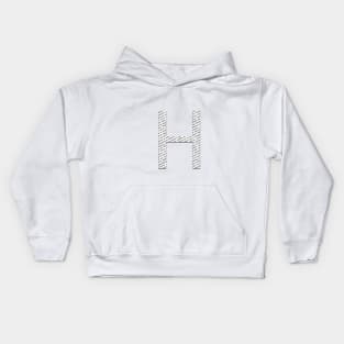 H Typographic monogram cutout Kids Hoodie